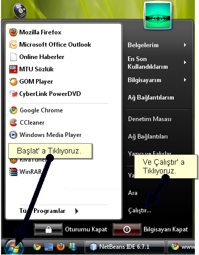 Java İle İlk Program Kodunun &Ccedil;alıştırılması