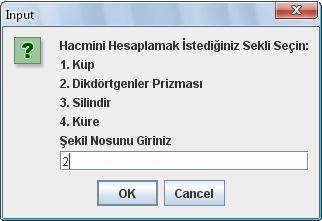 Javada Geometrik Şekillerin Hacmini Hesaplayan Uygulama