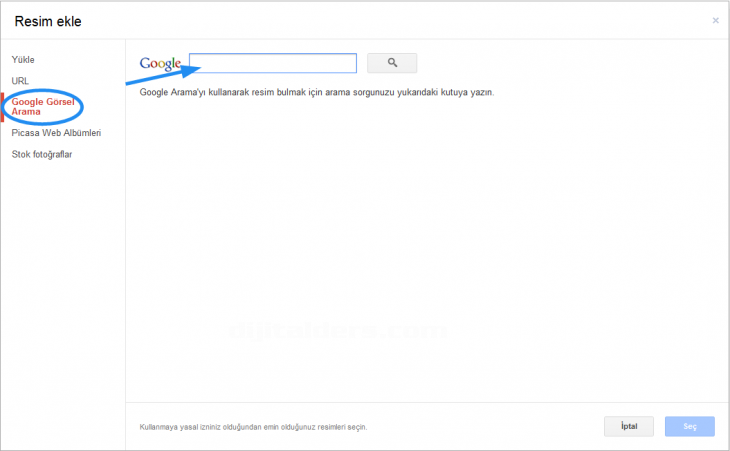 Google Docs Ekle Menüsü