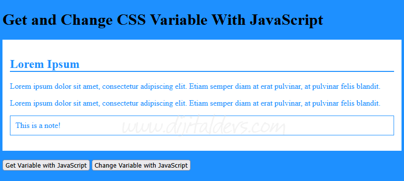 Javascriptle CSS Değişkenlerini Değiştirme
